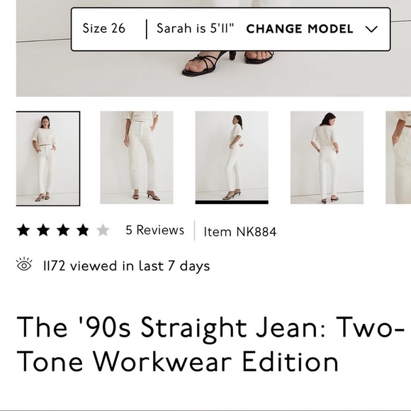 NWT Madewell The '90s Straight Jean: Two-Tone Workwear Edition - Picture 9 of 9